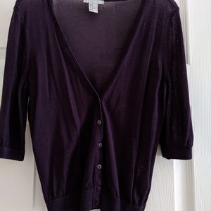 Purple cardigan